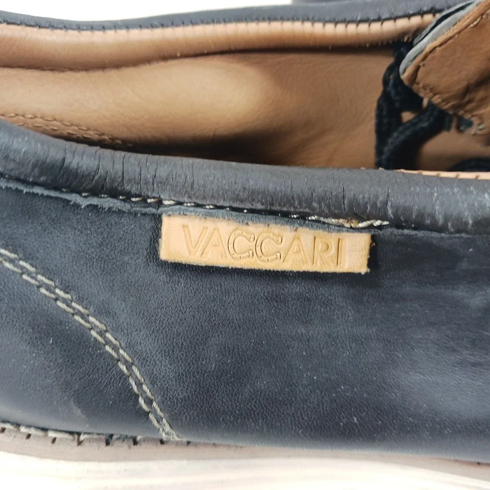 Vaccari Mens Navy Blue Goat Leather Exotic Moc Toe Driving Loafers Size‎ 11